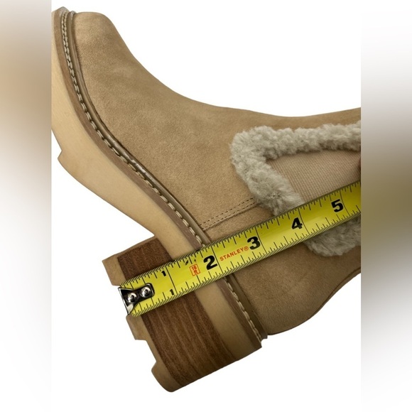 NWOT Calvin Klein Leather Faux Fur Anissa Chelsea Ankle Boots - Picture 15 of 15